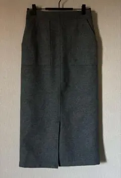 ユナイテッドアローズ　タイトスカート　グレー　厚手　ファスナー　ポケット