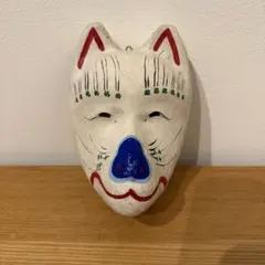 3F 郷土玩具 狐面 張り子 お面 民芸品 縁起物 魔除け 壁掛け オブジェ