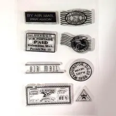 クリアスタンプ エアメールスタンプ 6個セット