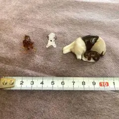 犬の置き物 ガラス 陶器 3点セット