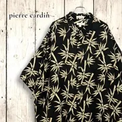 Pierre Cardin★アロハシャツ★4XLT★黒★バンブー竹柄★レーヨンのサムネイル