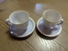 陶器 ティーカップ＆ソーサー 2客セット