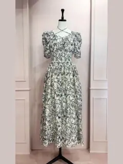 AnMILLE アンミール フラワークロスフレアOP ロングワンピース