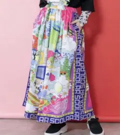 【未使用品】 スカラー ☆ レトロスカーフ柄ワッシャー加工スカートのサムネイル