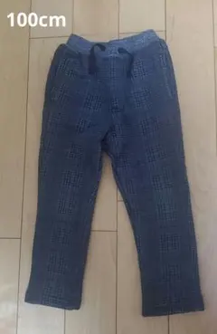 チェック柄　裏起毛パンツ