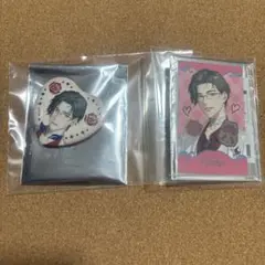 にじさんじ　五木左京　Rose Valentine ハート缶バッジ　チェキ