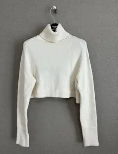 タートルネック ホワイトニット　ZARA ザラ　ヘソ出し