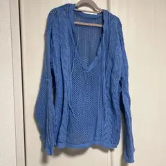 透かし編みVネックセーター　LOWRYS FARM