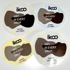 ikoo coffee ステッカー シール コーヒー 4枚セット まとめ 原宿