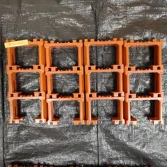 ①12個　ブロック橋脚　茶色　ホワイト　プラレール　無限ループ　レイアウト