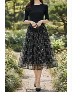 美品✨Sov. ダブルスタンダードクロージング 花柄プリントプリーツ