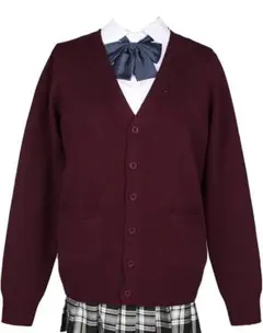 制服 カーディガン ワインレッド ボルドー えんじ Lサイズ コスプレ新品未着用