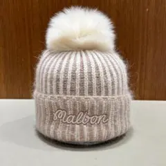 MALBON マルボン GOLF ゴルフ レディース ニット帽 冬 カーキ