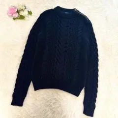 POLO RALPH LAUREN セーター ケーブル ジップ ブラック
