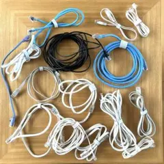 【ジャンク品】LANケーブル モジュラーケーブル まとめ売り 14本セット