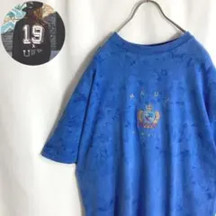 USA古着DOUBLE B SANTAFE Tシャツ 紋章柄HAWAI青色２XLのサムネイル