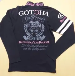 GOTCHA GOLF 両面 ロゴ 刺繍 長袖 ハーフジップポロシャツS