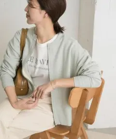 新品◆DOORS◆コットンスウェットZIPカーディガン《MINT》ドアーズ