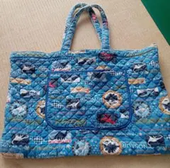 レッスンバッグ　恐竜柄　トートバッグ　スクールバッグ　手提げ　キルティング　手作