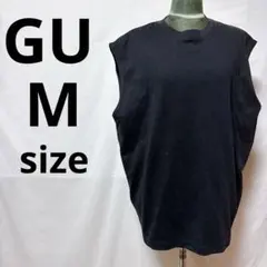 ジーユー スリーブレスTシャツ タンクトップ ブラック Mサイズ