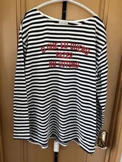 Denifit ストライプ ボートネック Tシャツタグ付き 4L
