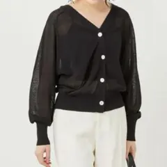 green label relaxing リネン混 シアー 2WAYカーディガン