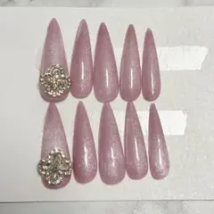 韓国　ギャル　ネイルチップ　ネイル　ロング　スナ系　量産型　y2k ワンホン