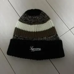 Supreme ニット帽 グレー・青・紫ストライプ - メルカリ