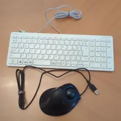 【マウスとキーボードのセット】USB 有線　トラックボールマウス