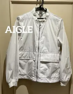 AIGLE エーグル ナイロンブルゾン ホワイト サイズ36【訳あり】