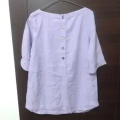 LA MARINE FRANCAISE 薄紫 リネン 半袖ブラウス Fサイズ