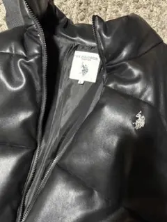U.S. POLO ASSN. フェイクレザー ダウンジャケット ブラック L