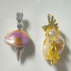 閉店セール　淡水パール　組み合わせ2点セット　ペンダント