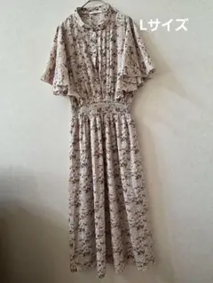 新品未使用　mily biletフラワープリント フレアスリーブ ワンピースL