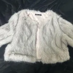 SHEINグレー ファーコート ショート丈