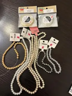 【匿名配送】パールビーズとワイヤーセット@浅草橋