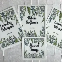 おしゃれ♡ランドリー耐水ラベルシール【リーフC-L】4枚セット‼︎