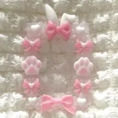 ホイップデコ トレカケースデコ 硬質ケースデコ うさぎ うさ耳 ピンク