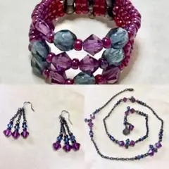 スワロフスキー ネックレス・ピアス・リング3点セット