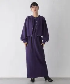 ローリーズファーム カットカーディガンノースリープ２Ｐワンピース