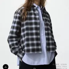 UNIQLO ユニクロ　フランネルボクシーシャツ　ブラック　L