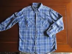 美品　90ｓオールドPOLOラルフローレン ネルシャツ　Lサイズ　青系格子柄
