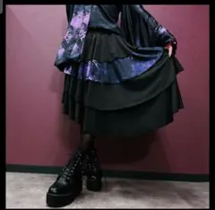 差がつくアイテム ニーアクロージング インパン付きフリルスカート【彼岸花(紫)】