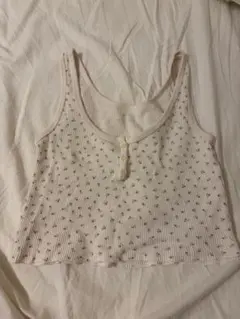 Brandy Melville ホワイト 花柄 キャミソール