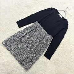 ロペピクニック【38】黒系 ミックスカラー ドッキングワンピース おしゃれ着 春
