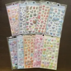 ぷっくり立体デコシール10枚 まとめ売り ぷくぷくシール 3D シール