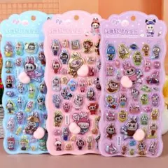 ぷにぷにシール おしりシール Labubu ラブブ 3Dシール シール交換 3枚