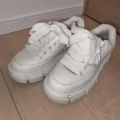 【ZARA】チャンキーソールスニーカー白40(25.8cm)美品ソール汚れ有