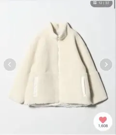 ビューティアンドユース ボア スタンドカラー ジップブルゾン　Ｍ　最終値下げ