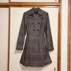 H&M チェック柄 トレンチコート